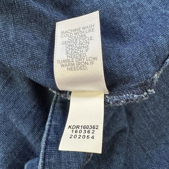 J. Jill Pure Jill Indigo Tank Dress Chambray Blue XL/P Classic Preppy Comfort - Picture 7 of 10